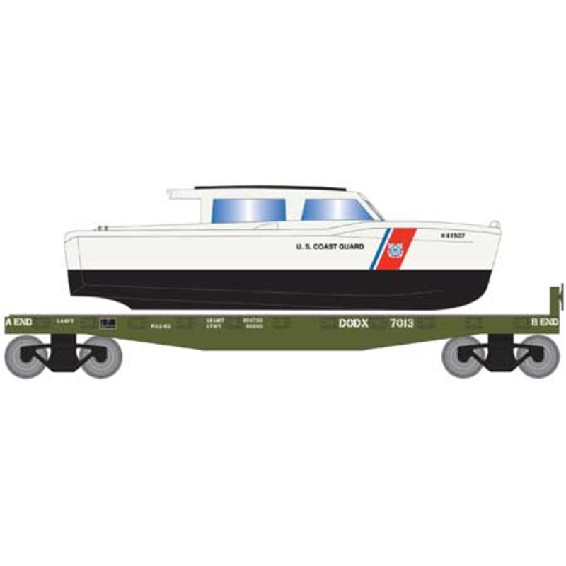 Roundhouse 2276 HO Scale 40' Flatcar with Coast Guard Boat DODX 7013
