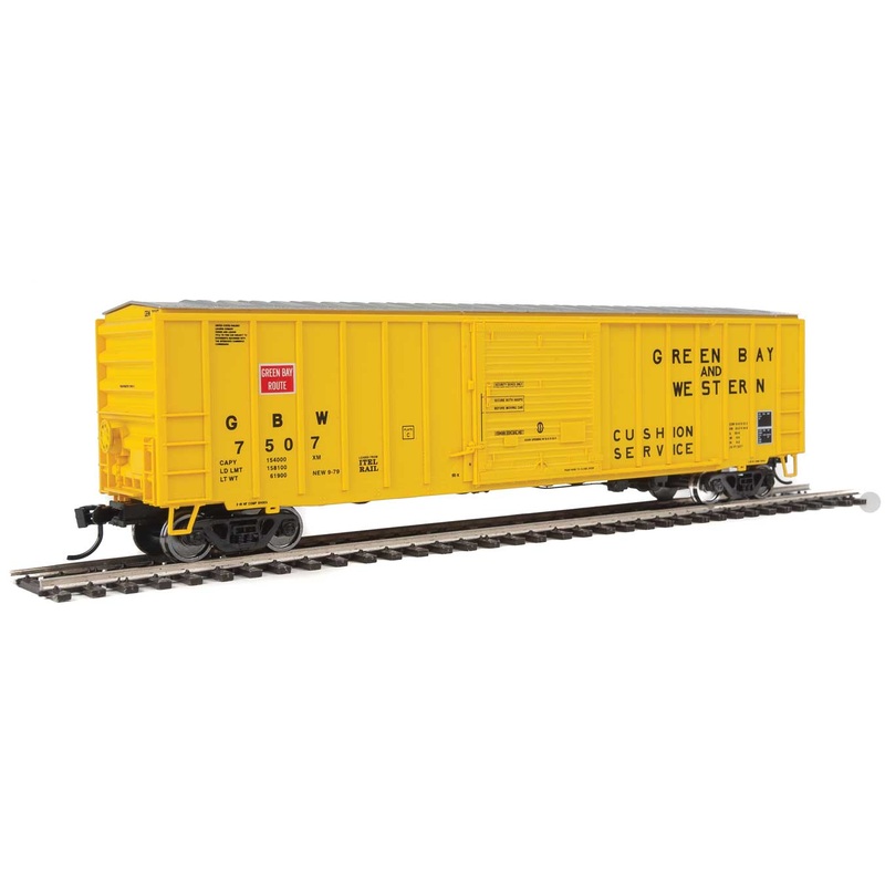 Walthers 910-1830 HO 50' ACF Boxcar Green Bay and Western GBW 7507