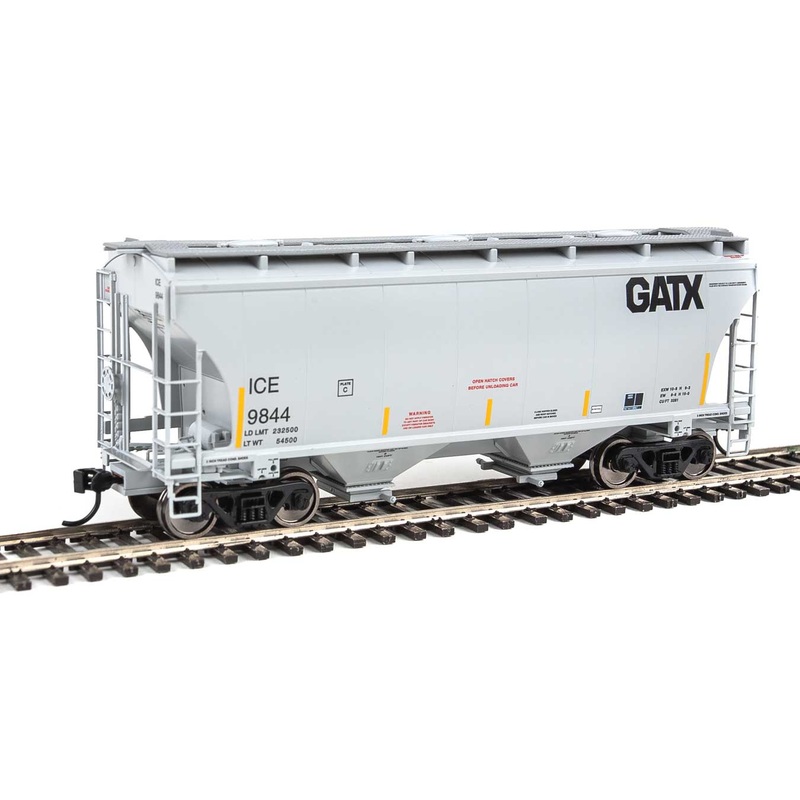 Walthers 910-7560 HO 39' Trinity 3281 2-Bay Covered Hopper Iowa, Chicago & Eastern (GATX) ICE 9844