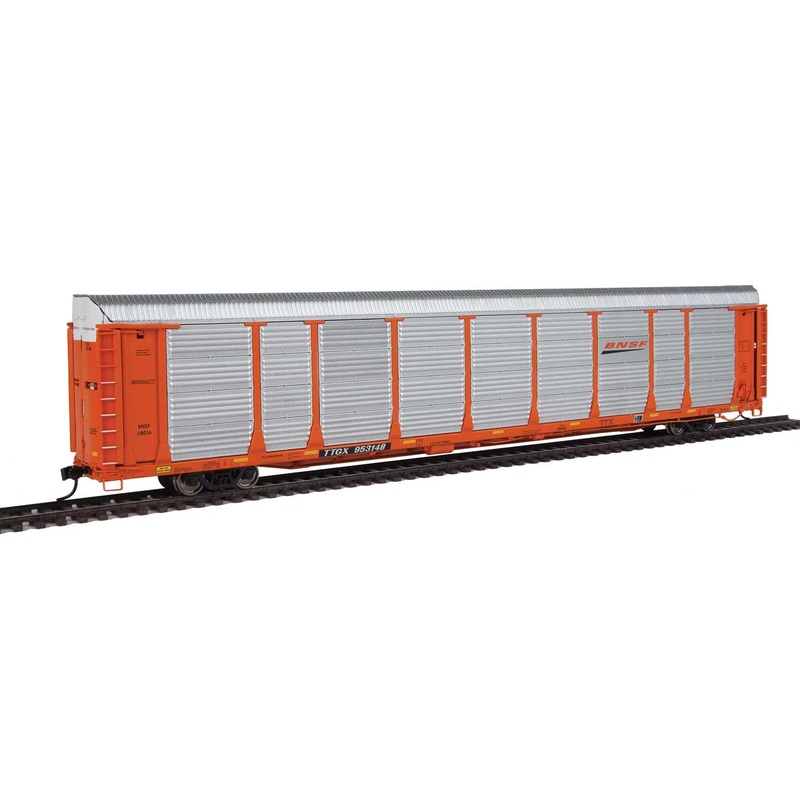 Walthers Proto 920-101349 HO Scale 89' Bi-Level Auto Carrier Orange BNSF 28016 TTGX 953148