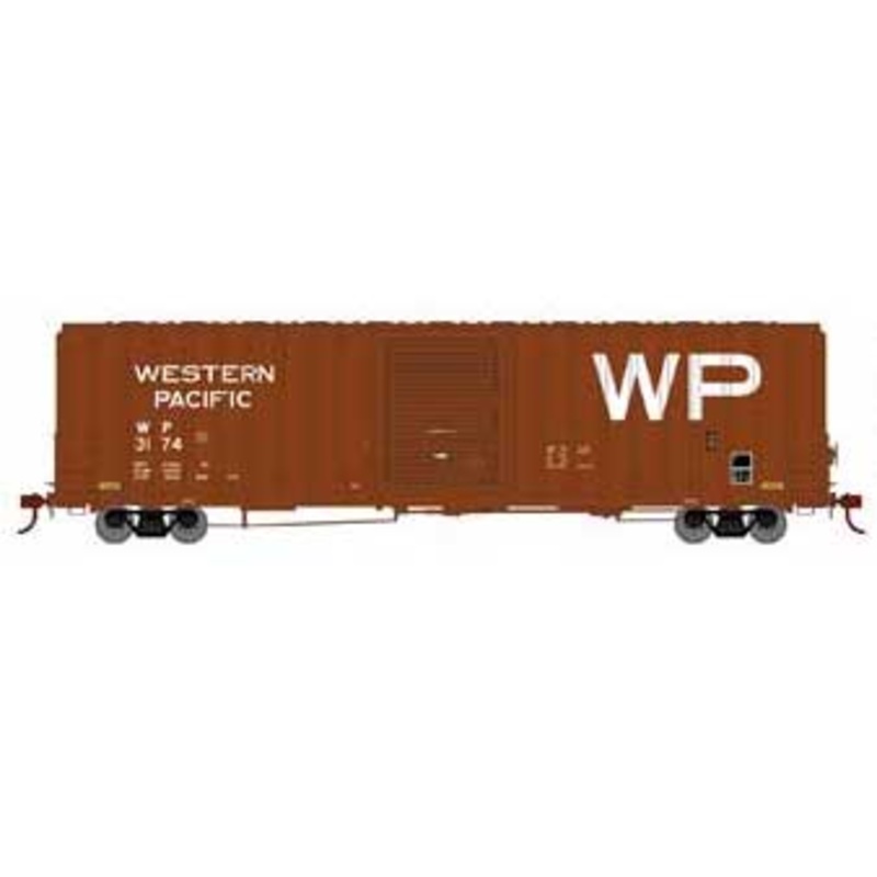 Athearn 16125 HO Scale FMC 60' Double Door Hi-Cube Boxcar Western Pacific WP 3174