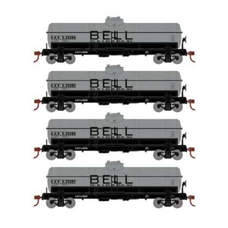 Athearn 3385 HO Scale Single Dome Tank Car Bell Oil SHPX 4 Pack