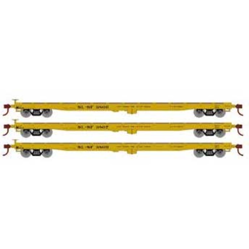 Athearn HO Scale 98085 60' Flatcar Frisco SLSF 3 Pack