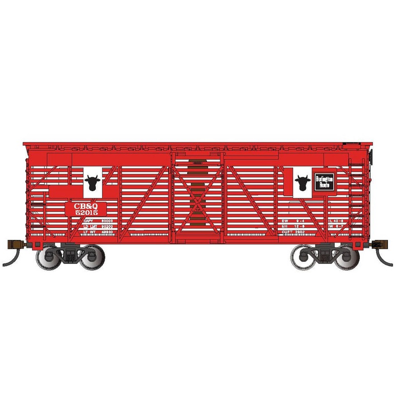 Bachmann 19710 HO Scale 40' Animated Stock Car Chicago NorthWestern CNW 52025 with Cattle