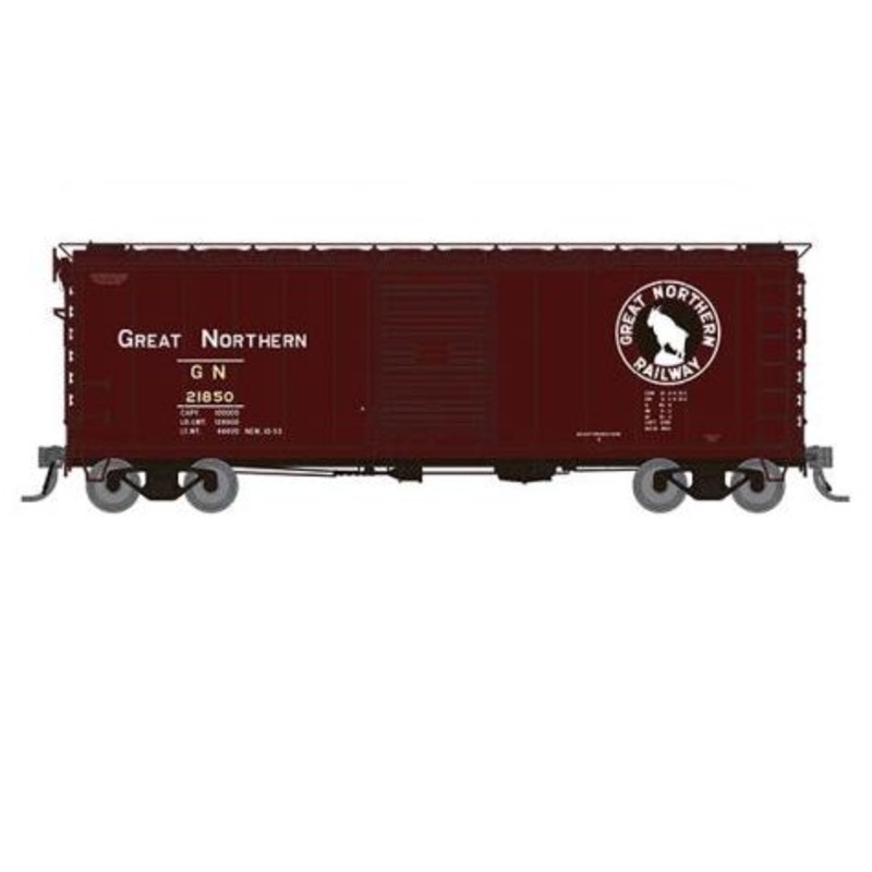 Rapido Trains 155001A HO Scale 40' Boxcar Great Northern "Mineral Red  with  Early IDNE" GN #s Vary