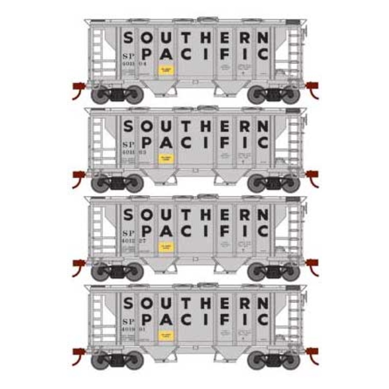 Roundhouse 2309 HO PS-2 2003 2 Bay Covered Hopper Southern Pacific SP 4 Pack