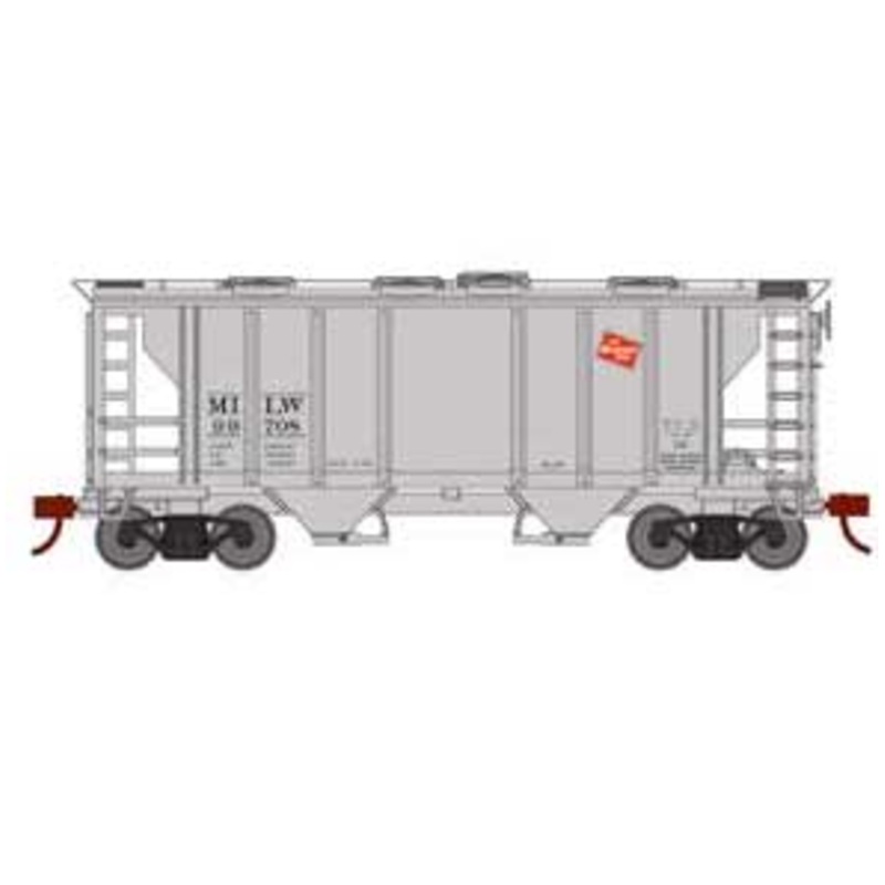 Roundhouse 2386 HO PS-2 2003 2 Bay Covered Hopper Milwaukee Road MILW 99708