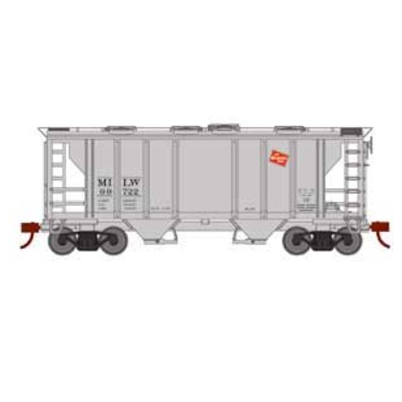 Roundhouse 2387 HO PS-2 2003 2 Bay Covered Hopper Milwaukee Road MILW 99722