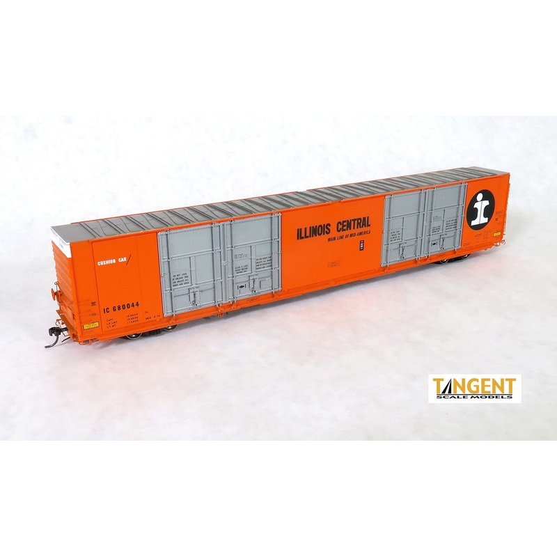 Tangent Scale Models 25519-02 HO Scale 86' Quad Door Auto Parts Boxcar Illinois Central IC 680039