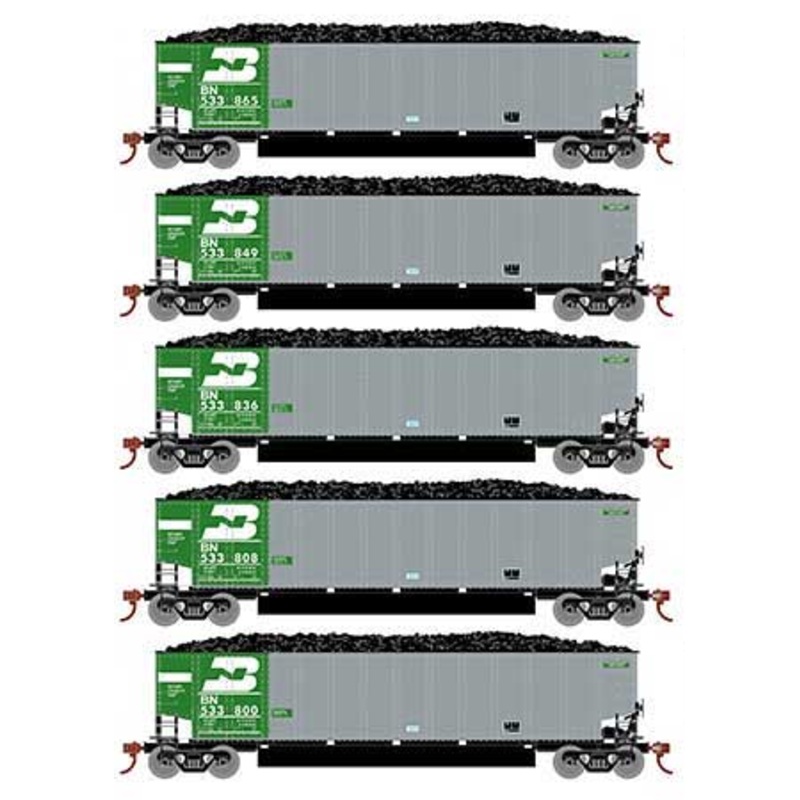 Athearn 81592 HO Scale BethGon Coalporter Burlington Northern BN 5 Pack #1