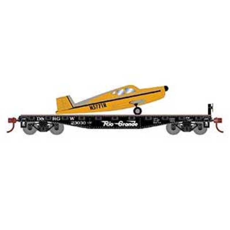 Athearn 96448 HO Scale 40' Flatcar with Plane Rio Grande D&RGW 23030