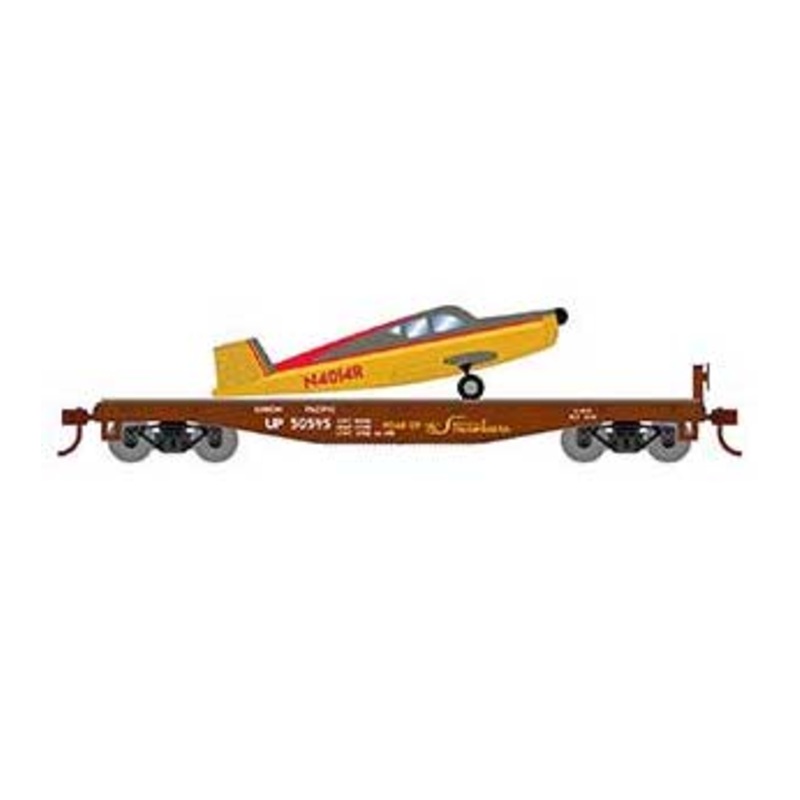 Athearn 96450 HO Scale 40' Flatcar with Plane Union Pacific UP 50595