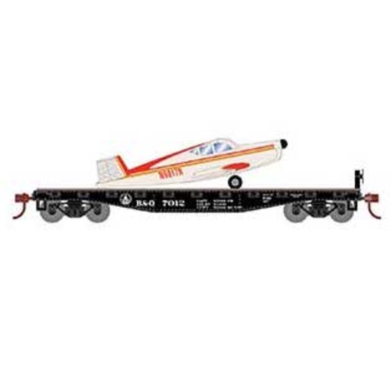 Athearn 96453 HO Scale 40' Flatcar with Plane Baltimore & Ohio B&O 7012