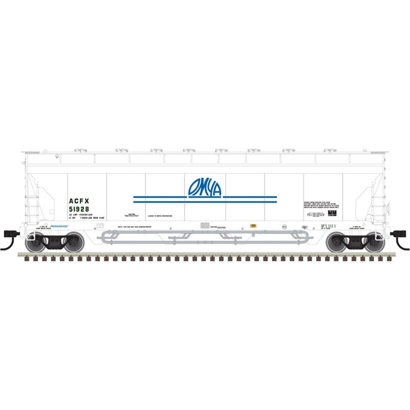 Atlas 20006280 HO Scale 5701 Pressuraide Centerflow Hopper OMYA ACFX 51928