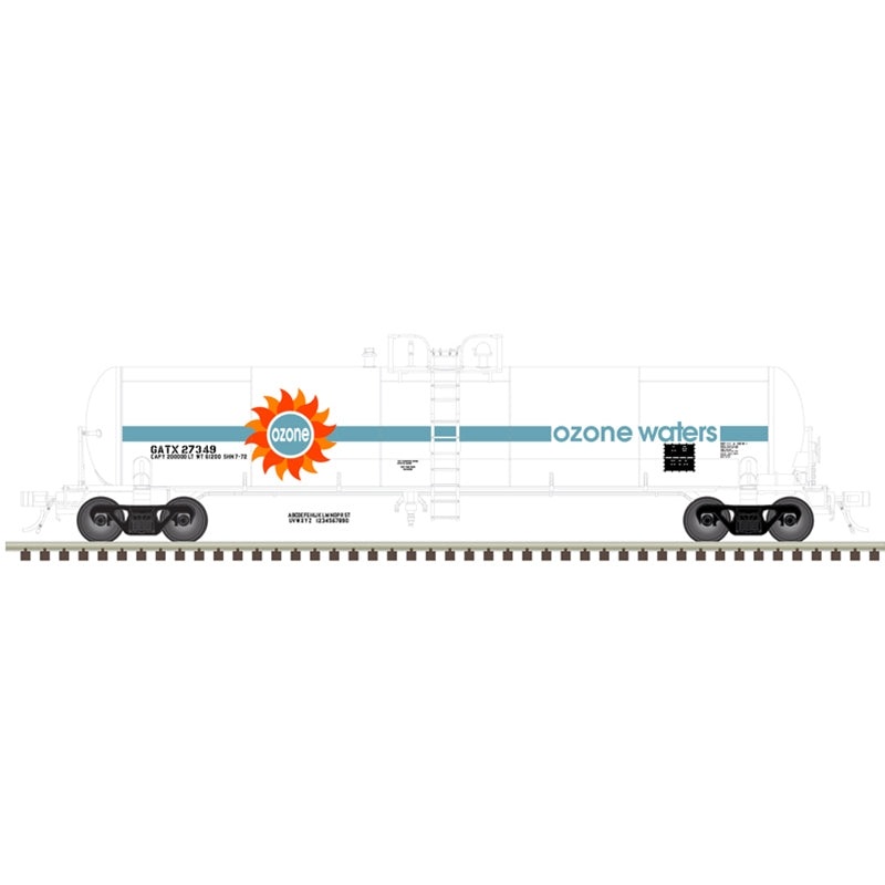 Atlas 20006972 HO Scale 20,700 Gallon Tank Car Ozone Waters GATX 27348
