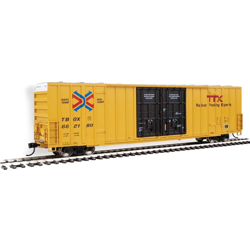 Walthers 910-2977 HO Scale 60' High Cube Plate F Boxcar TTX TBOX 662180 - Like New USED