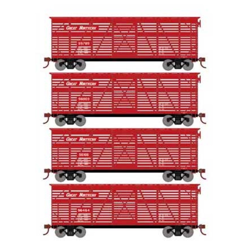 Athearn 76000 HO Scale 40' Stock Car Great Northern GN 4 Pack