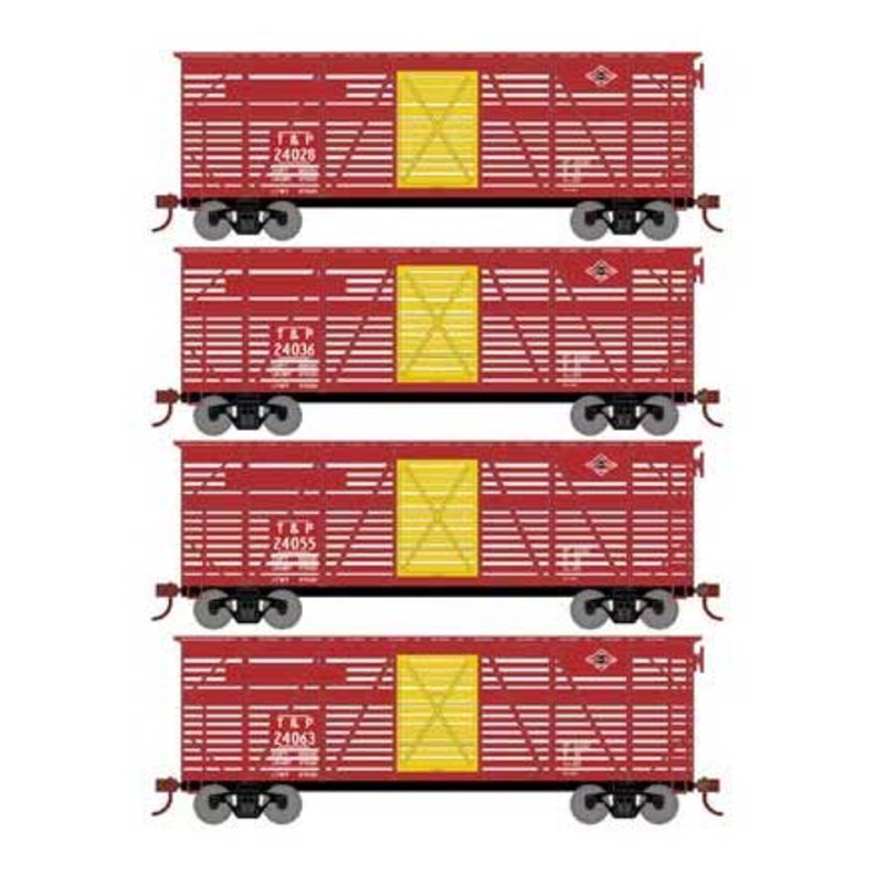 Athearn 76006 HO Scale 40' Stock Car Texas & Pacific T&P 4 Pack