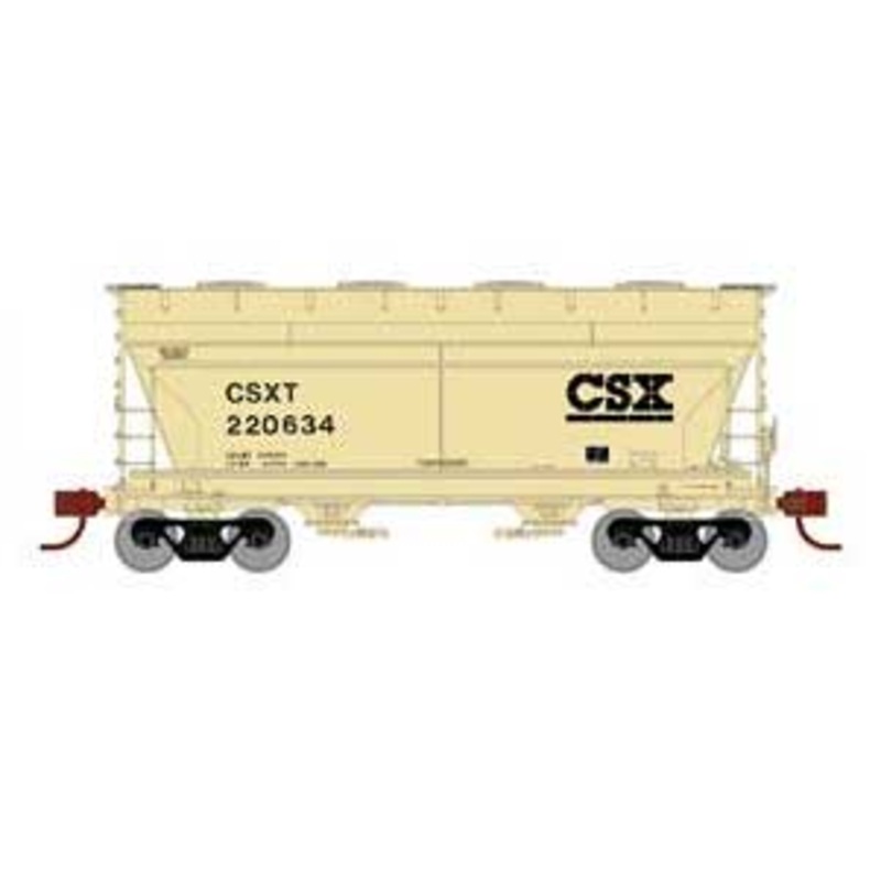 Athearn 81053 HO Scale ACF 2970 2 Bay Covered Hopper CSX 220634