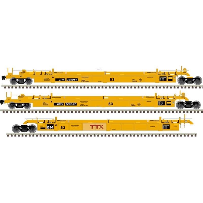 Atlas 20006630 HO Scale Thrall 53' 3-Unit Articulated Well Car "Red Logo" DTTX 728576