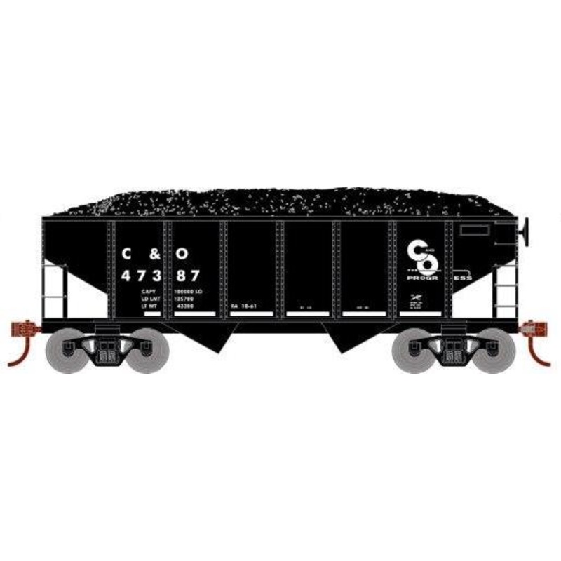 Roundhouse 1044 HO Scale 34' Ribbed Hopper Chesapeake & Ohio C&O 47387