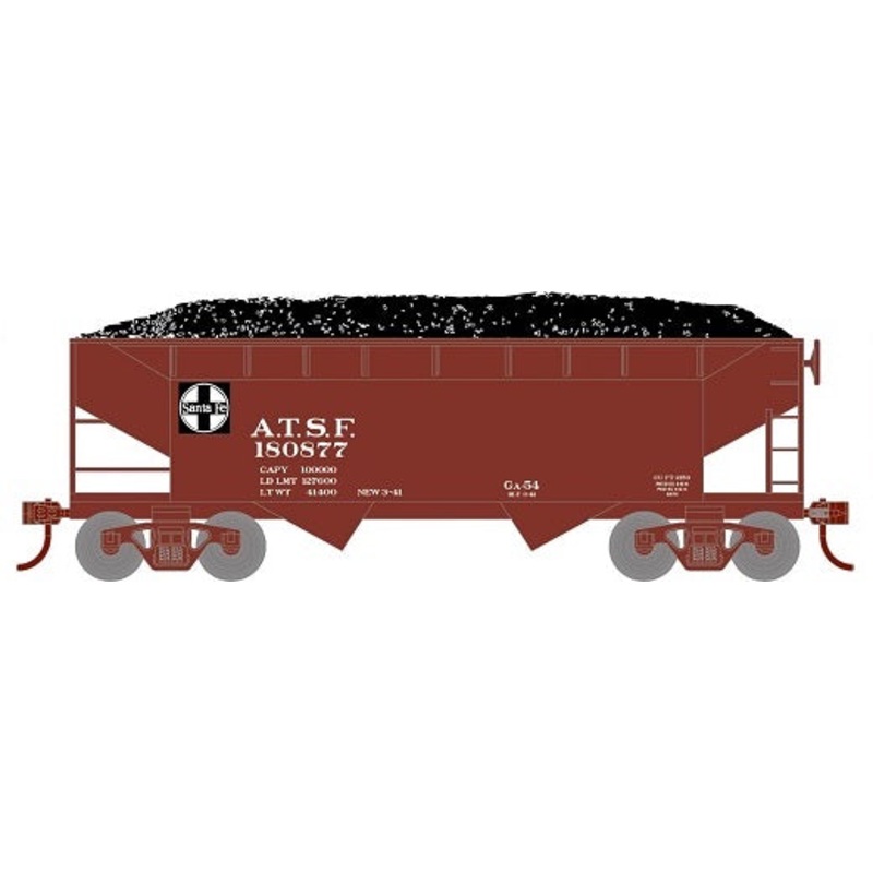 Roundhouse 1279 HO Scale 34' Offset Open Hopper Santa Fe ATSF 180877