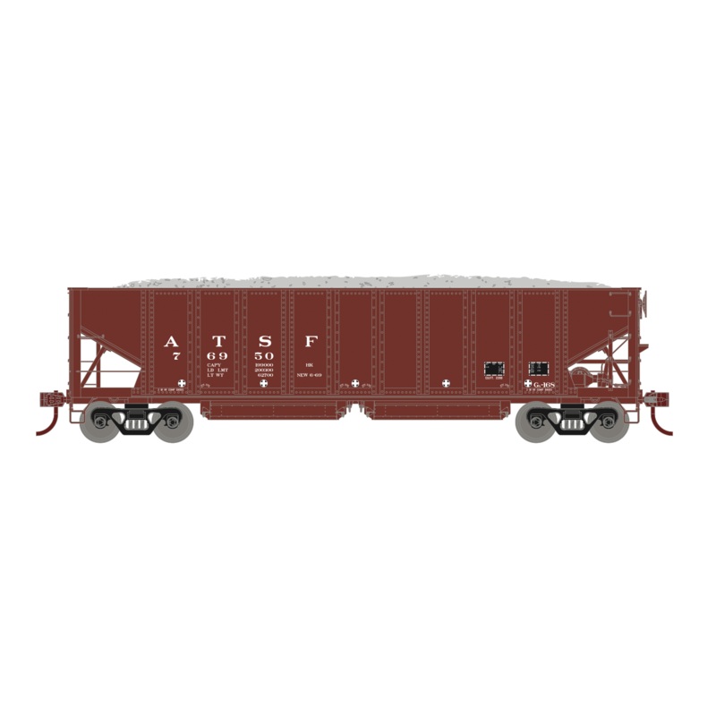 Athearn 7634 HO Scale 40' Ballast Hopper Santa Fe ATSF 4 Pack #1