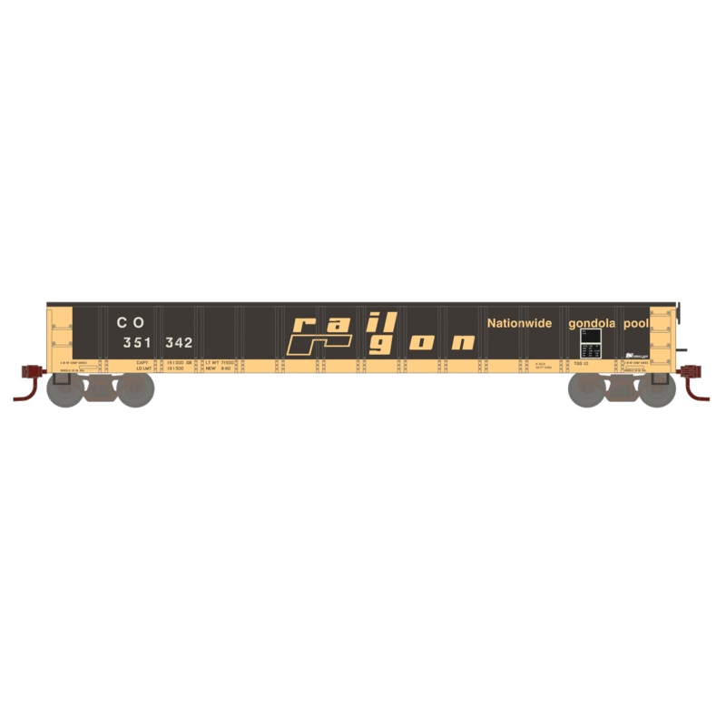 Athearn 8180 HO Scale 52' Mill Gondola Ex-Railgon Chessie System C&O 351360 (Primed for Grime)