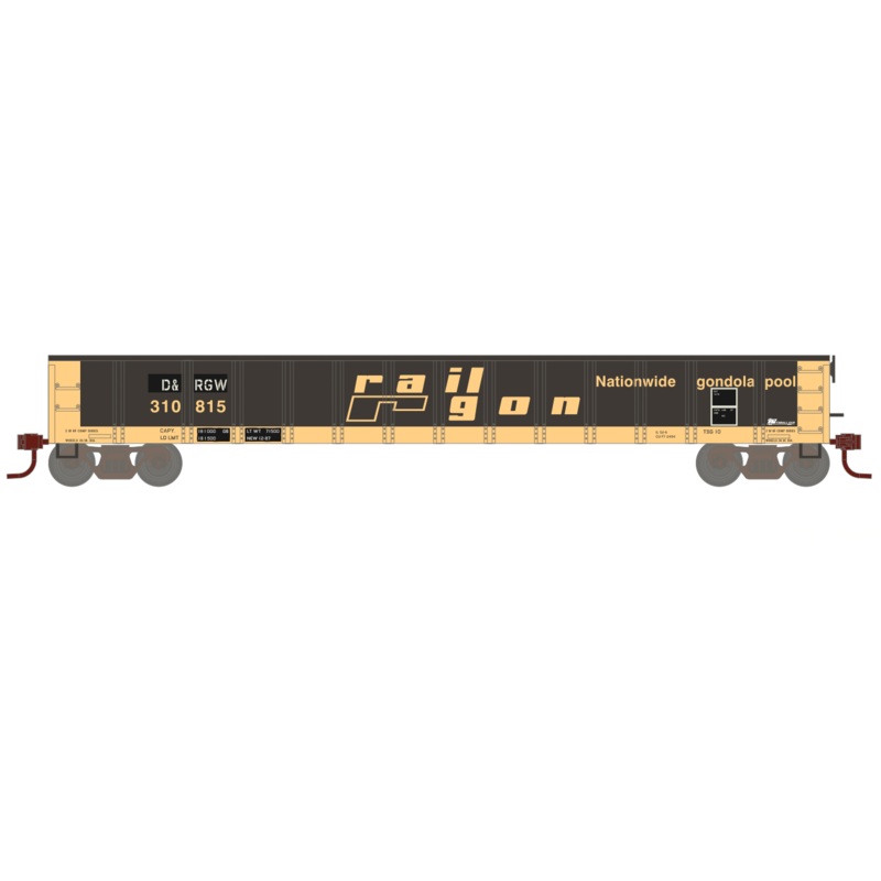 Athearn 8184 HO Scale 52' Mill Gondola Ex-Railgon Rio Grande D&RGW 340057 (Primed for Grime)