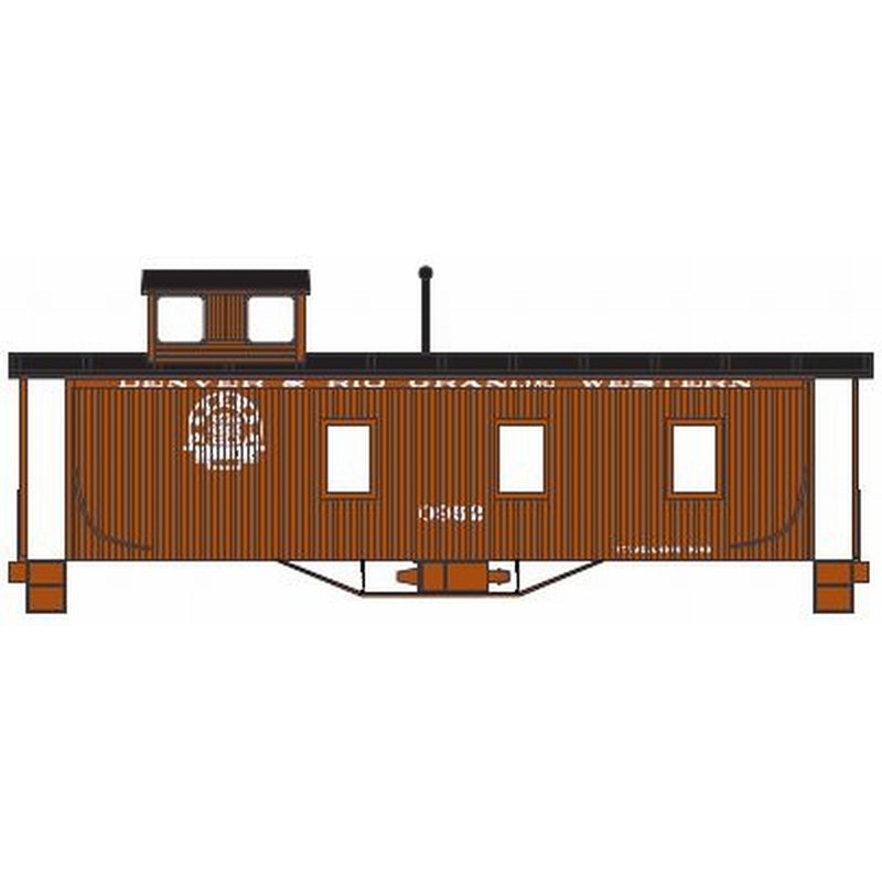 Roundhouse 84392 HO Scale 3 Window Wood Caboose Rio Grande D&RGW 0955 - NOS