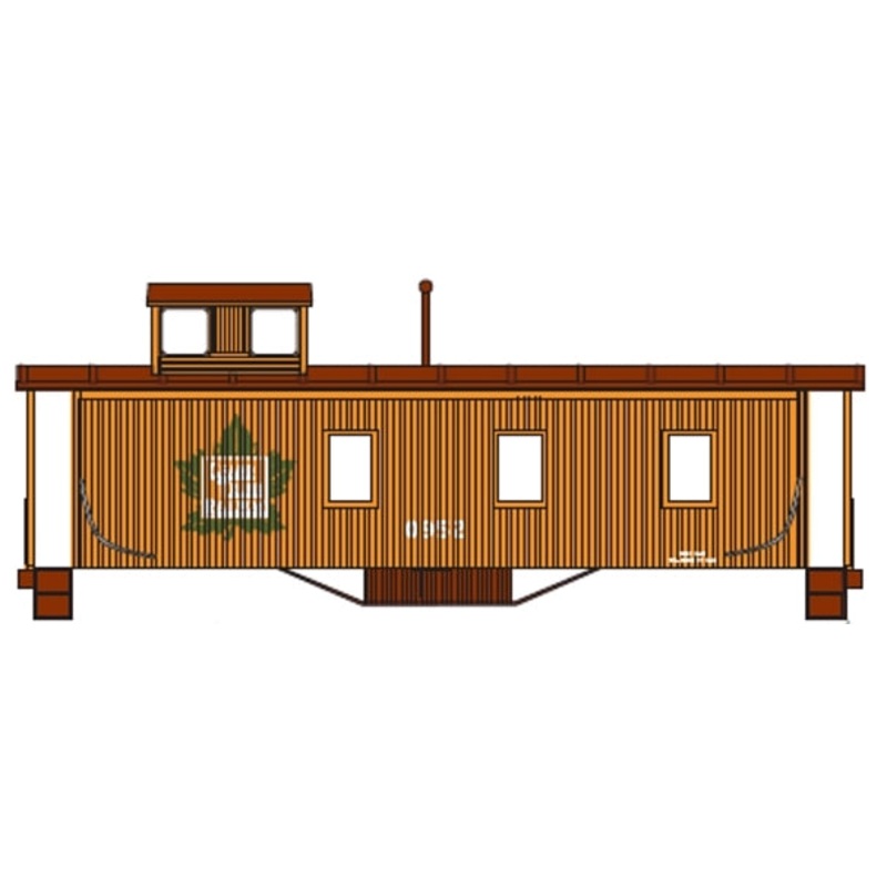 Roundhouse 85801 HO Scale Standard Wood Caboose Grand Trunk GT 0955 - NOS