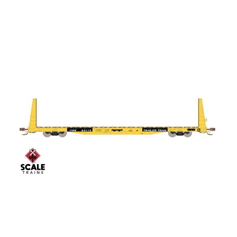 ScaleTrains Rivet 38377 HO Scale BSC F68AH Bulkhead Flatcar "Yellow" TTPX 80179