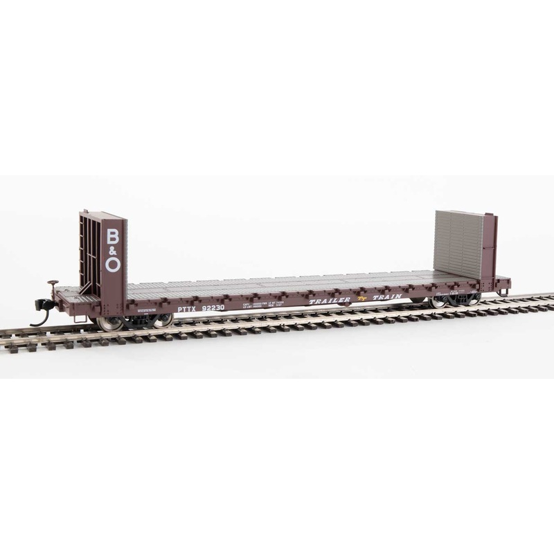 Walthers Mainline 910-5814 60' Pullman Bulkhead Flatcar Trailer Train B&O/ PTTX 92230