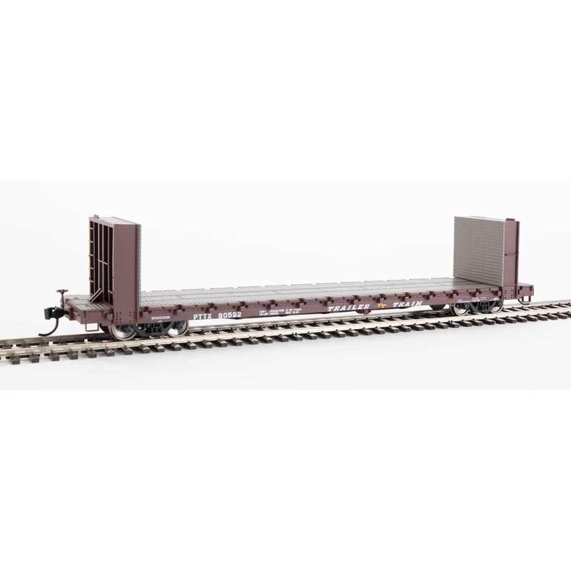 Walthers Mainline 910-5817 60' Pullman Bulkhead Flatcar Trailer Train PTTX 90592