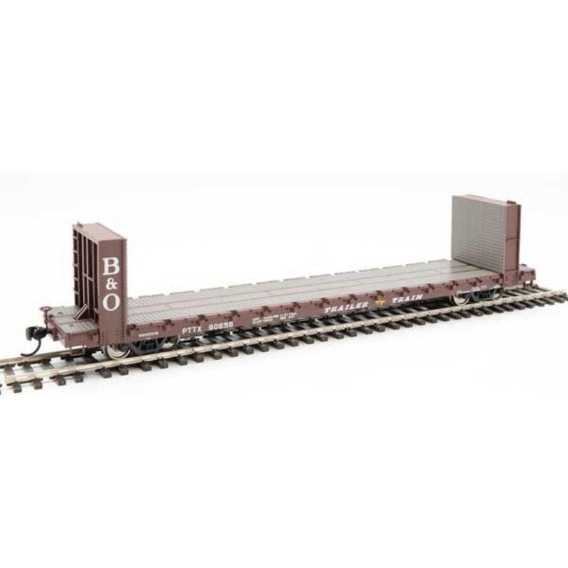 Walthers Mainline 910-5832 60' Pullman Bulkhead Flatcar TT/B&O PTTX 90656