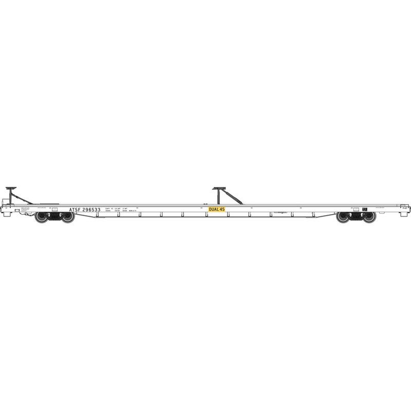 Walthers Proto 920-104212 HO Scale Bethlehem Flush-Deck Flatcar Santa Fe "Dual 45" ATSF 296533