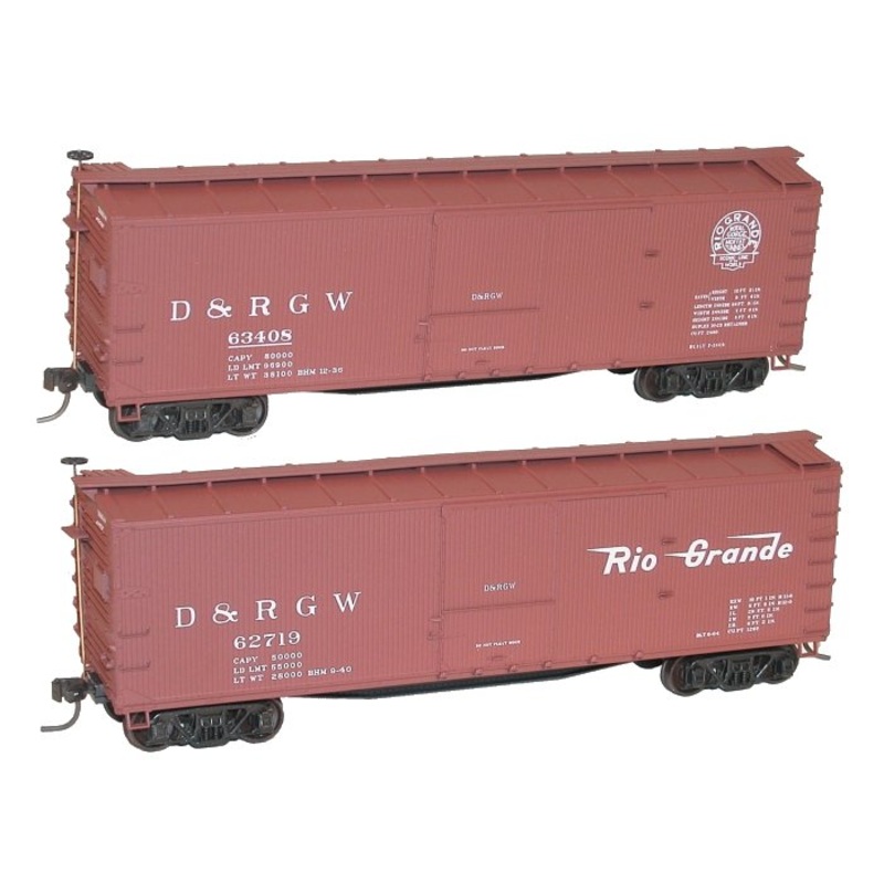 Accurail 1219 HO Scale 40' USRA Double Sheathed Boxcar Kit D&RGW 2 Pack - NOS