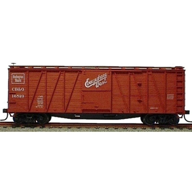 Accurail 43121 HO Scale 40' Outside Braced Boxcar Kit Burlington CB&Q - NOS