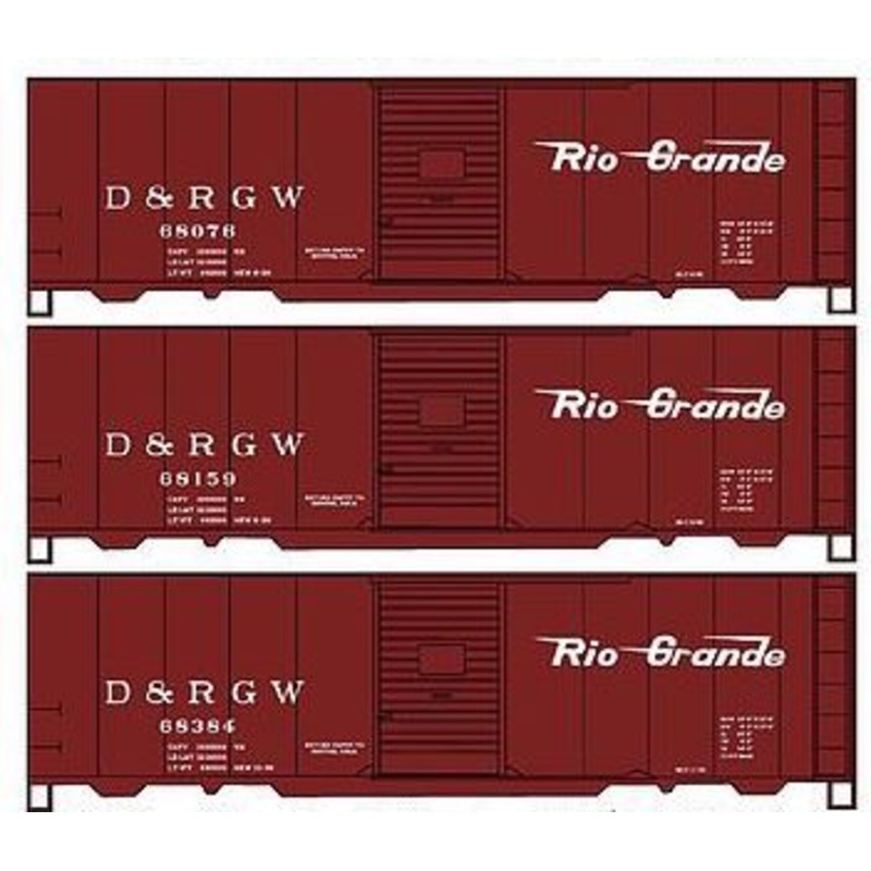 Accurail 8044 HO Scale 40' AAR DD Boxcar Kit 3 Pack Rio Grande D&RGW - NOS