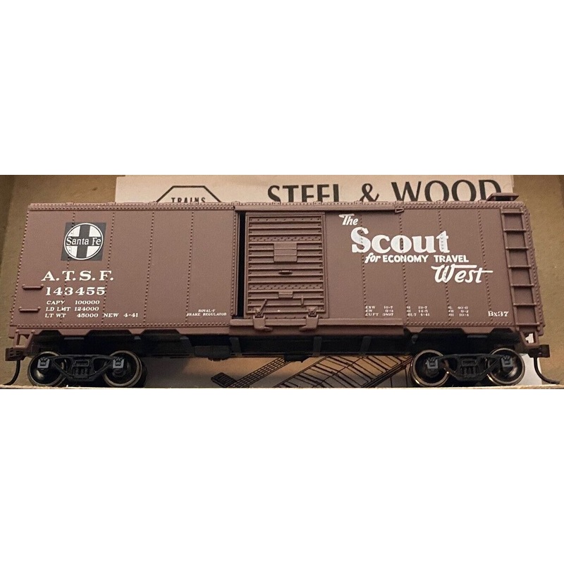 Athearn 5015 HO Scale 40' AAR Boxcar (Blue Box Kit) "Scout" ATSF - NOS