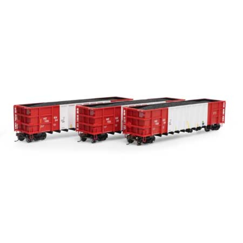 Athearn 7482 HO Scale Thrall High Side Gondola with Load Herzog "Red/White" HZGX 3 Pack #3