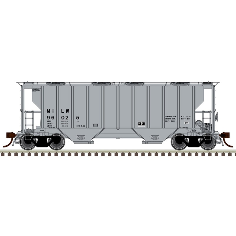 Atlas Master Plus 20007122 HO Scale Portec 3000 Covered Hopper Milwaukee Road MILW 96079