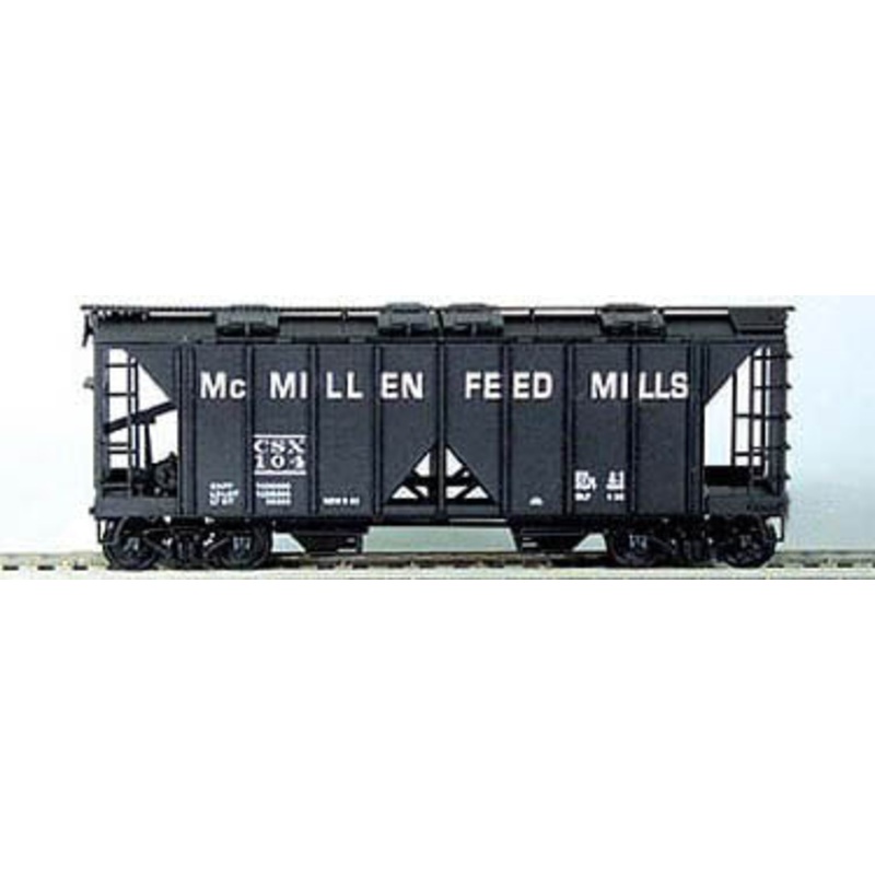 Bowser 55619 HO Scale 70 Ton 2 Bay Covered Hopper Kit McMillen Feeds 104 - NOS