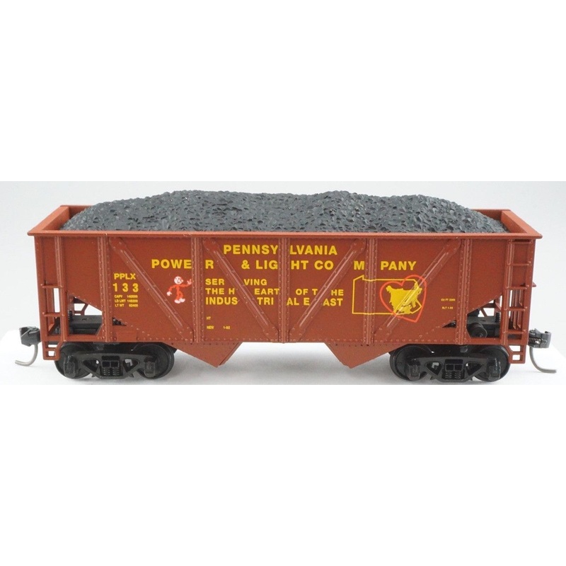 Mantua 729-205 HO Scale 32' 2Bay Open Hopper with Coal Load PP&L 133 - NOS