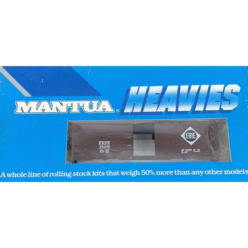 Mantua Heavys 734-30 HO Scale 40' Steel Boxcar Kit Erie 78305 - NOS