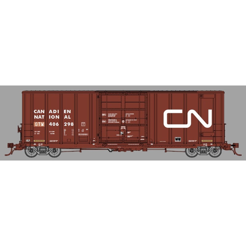 Prairie Shadows 8021A02 HO Scale Trinity 50' High Cube Boxcar CN / GTW