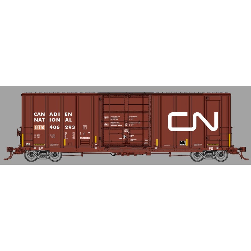 Prairie Shadows 8021A03 HO Scale Trinity 50' High Cube Boxcar CN / GTW