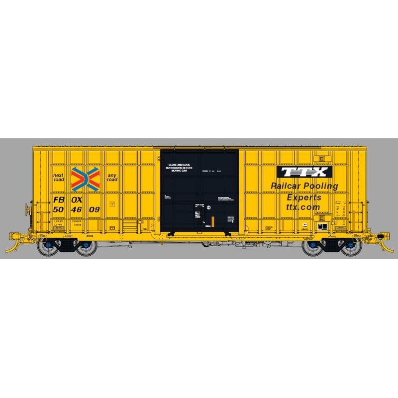 Prairie Shadows 8023A09 HO Scale Trinity 50' High Cube Boxcar TTX FBOX