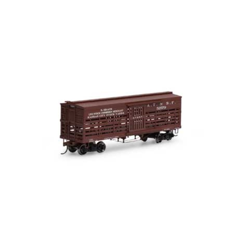 Roundhouse 75292 HO Scale 36' Old Time Stock Car Santa Fe ATSF 52579