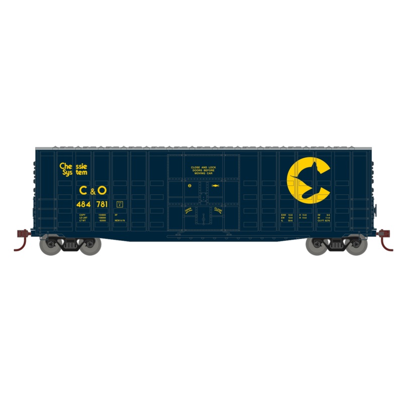 Roundhouse 88083 HO Scale 50' Waffle High Cube Boxcar Chessie System C&O 484799